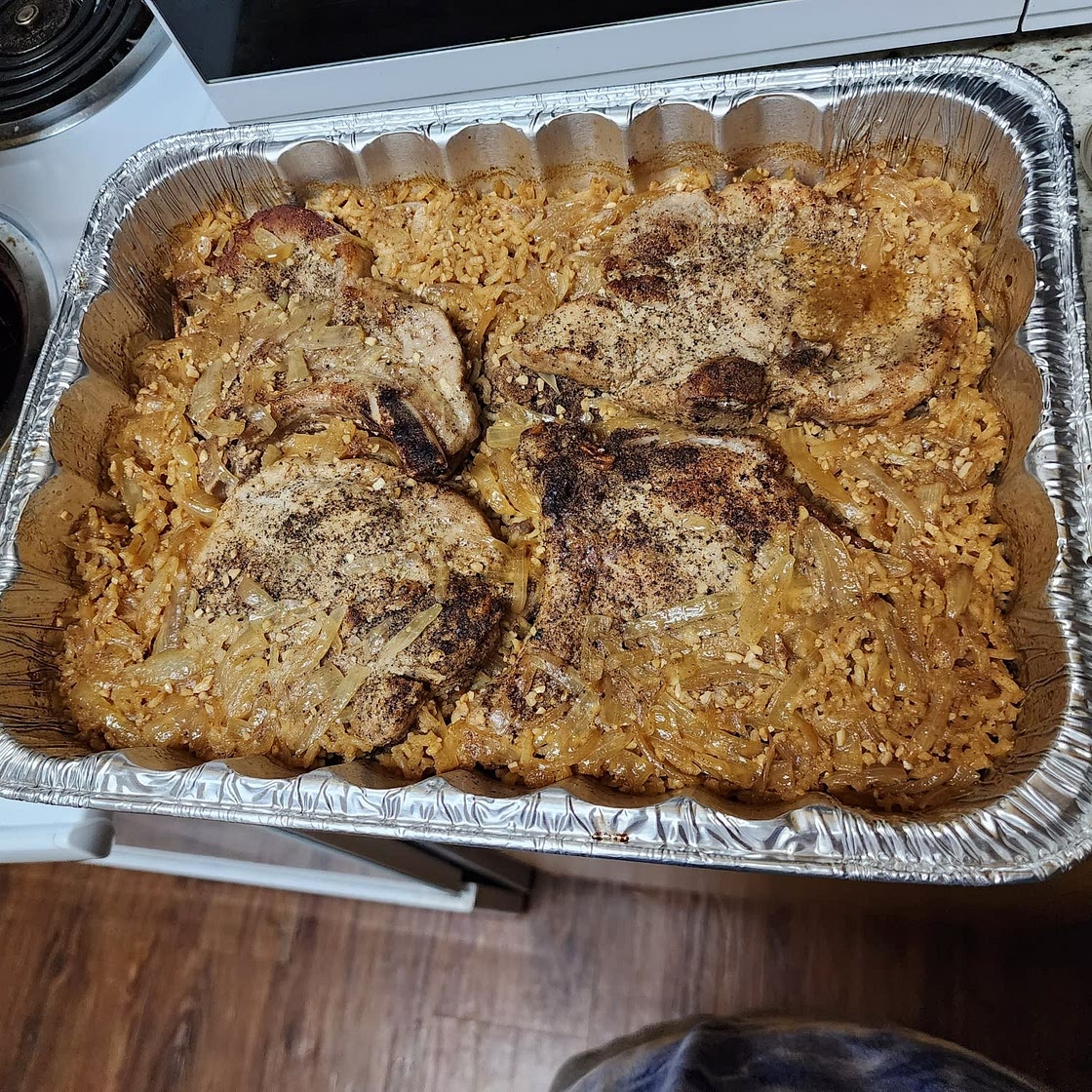 BAKED PORK CHOPS AND RICE