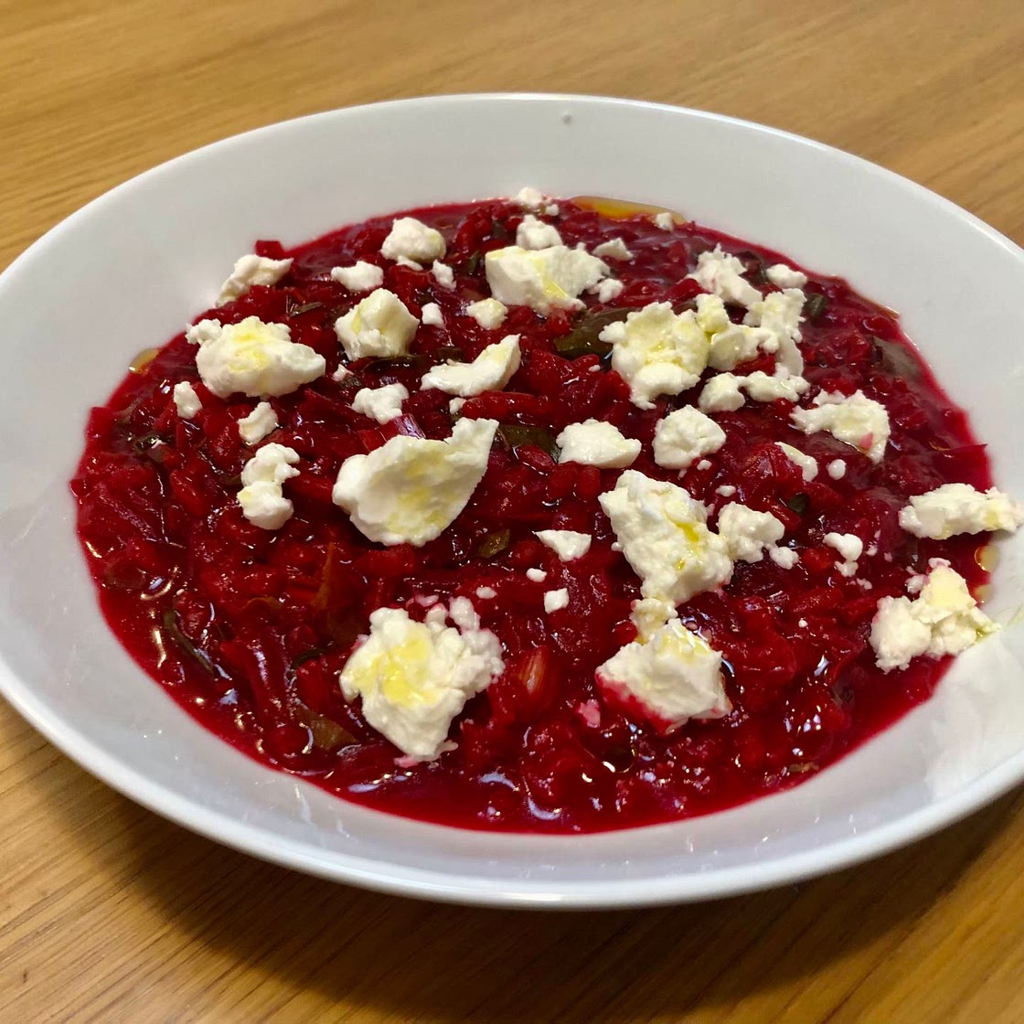 53. Beetroot Risotto with Chèvre