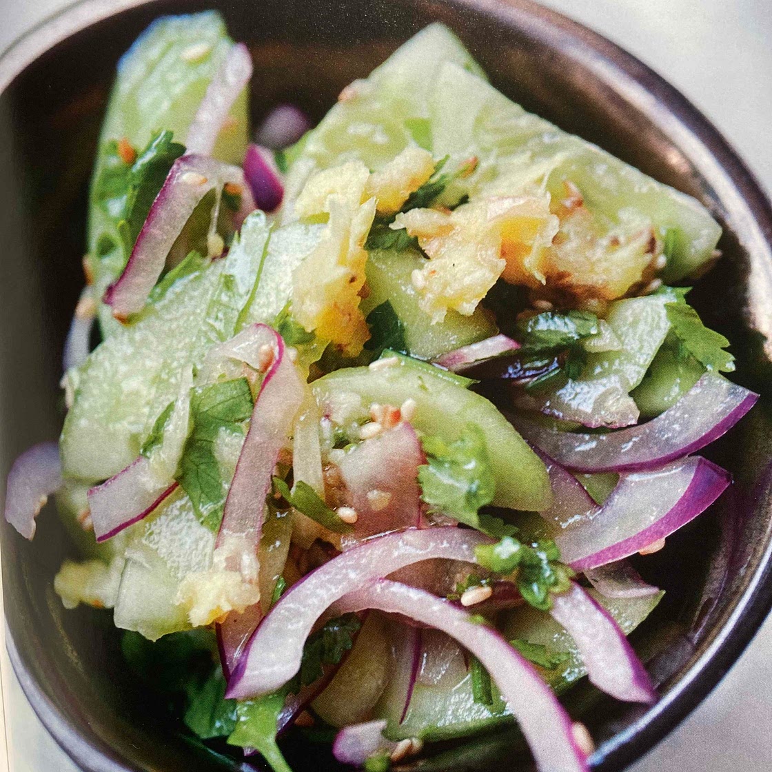 Salade Cocombre, ail, gingembre