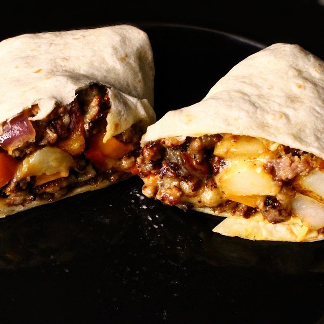 Sausage and Potato Breakfast Burrito — Buzzed Eats