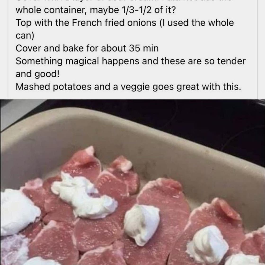 Our cream pork chops