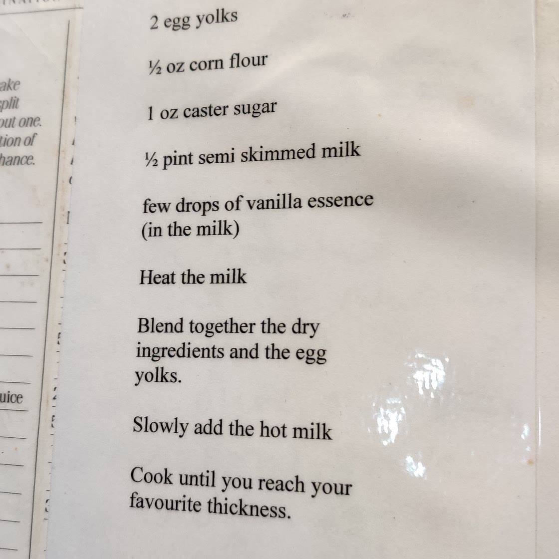 Cheat's Custard