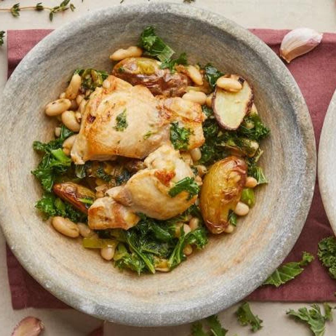Braised Chicken with Kale