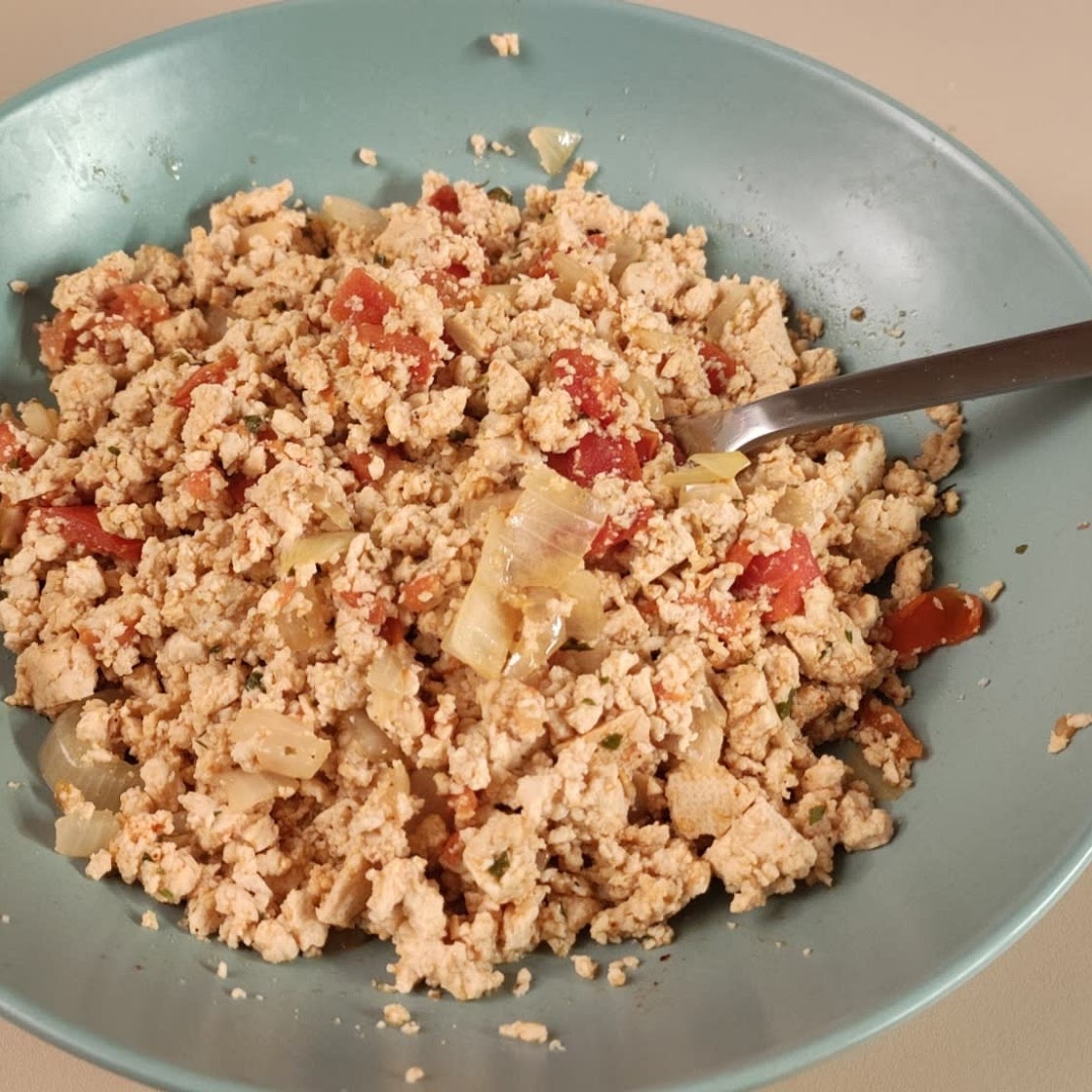 Scrambled Tofu With Tomatoes, Scallions and Soy Sauce