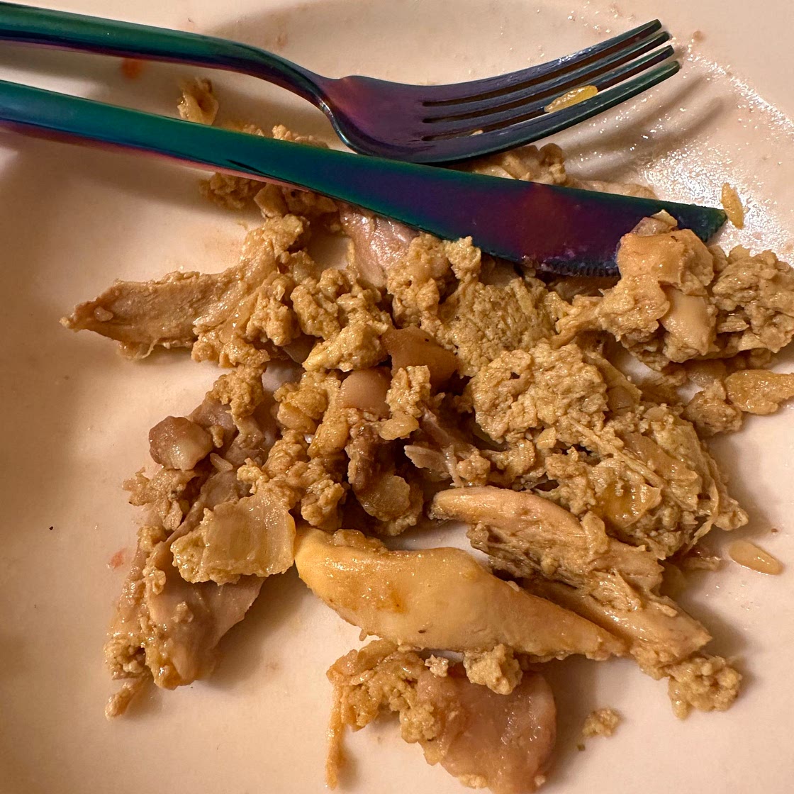 Chicken and chestnut omelet