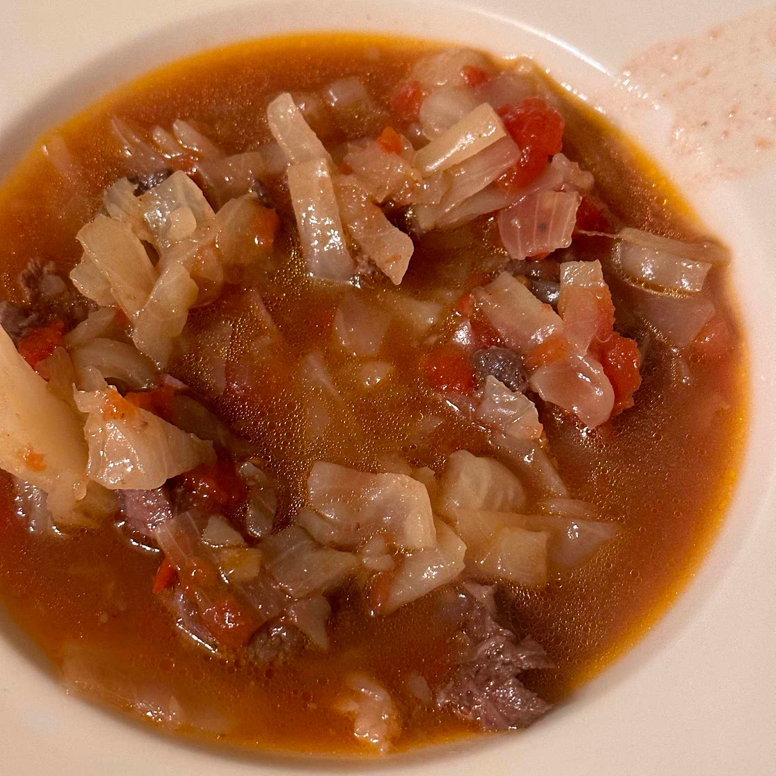 Sweet and sour cabbage soup