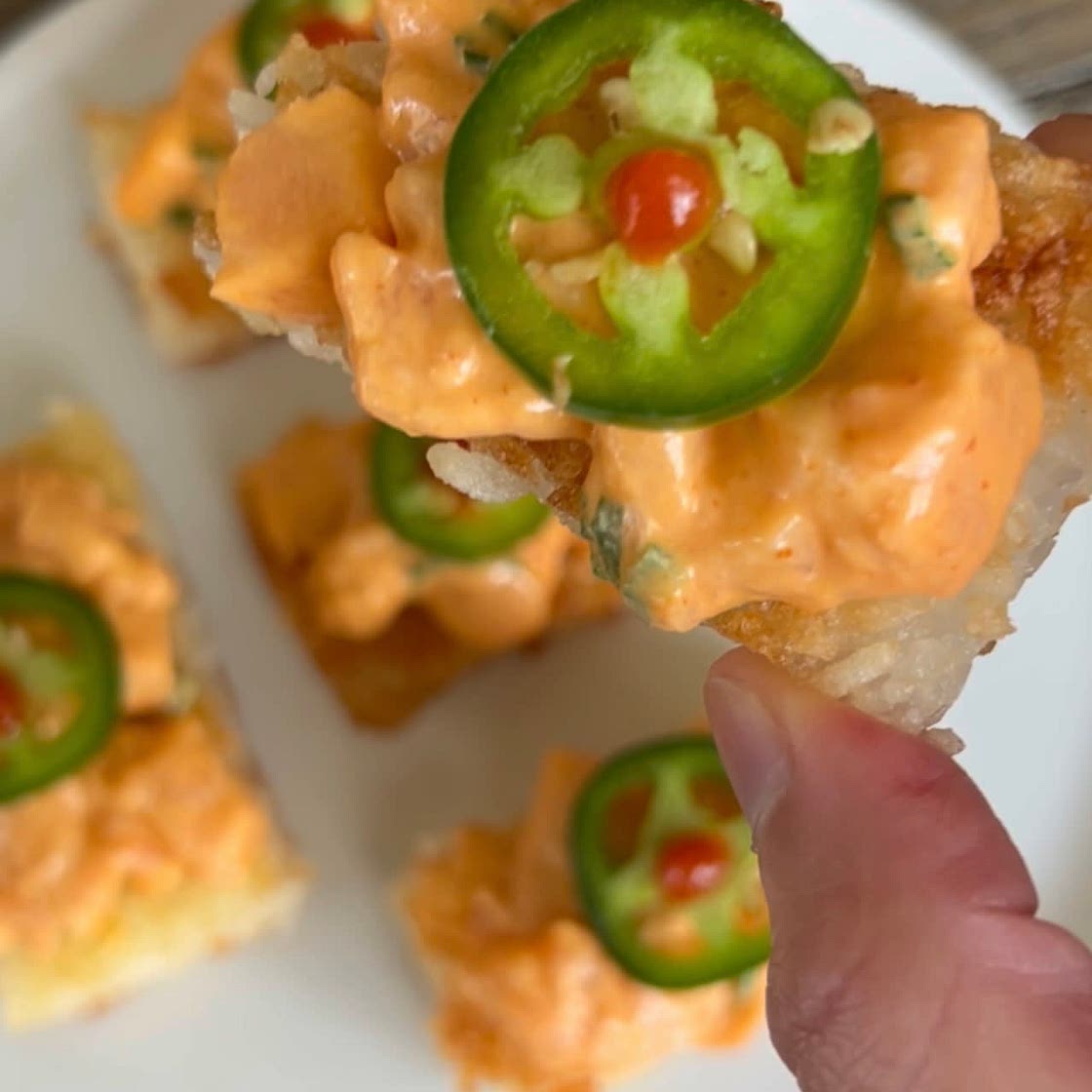 Crispy Rice with Spicy Salmon Bites