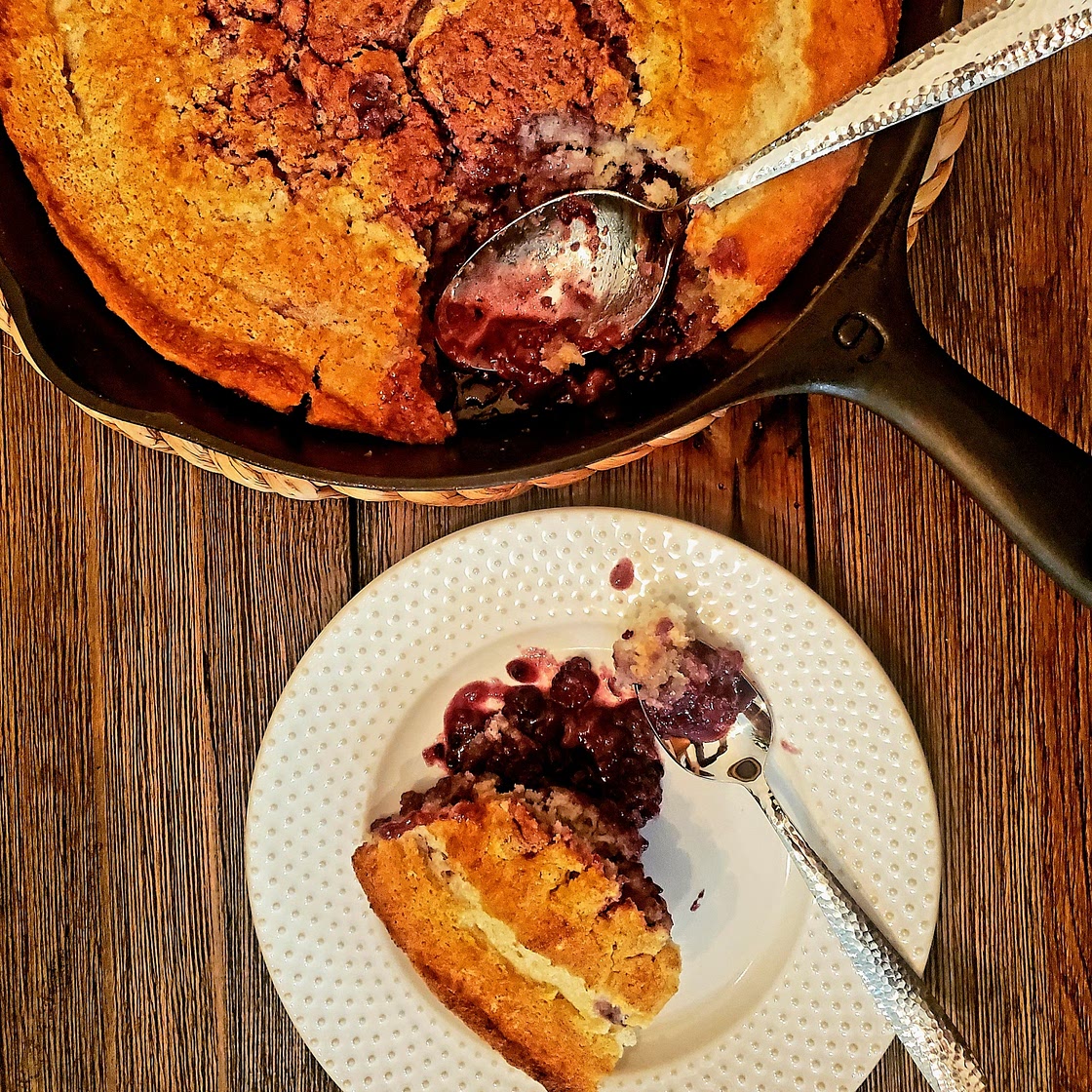 Iron Skillet Black Berry Cobbler