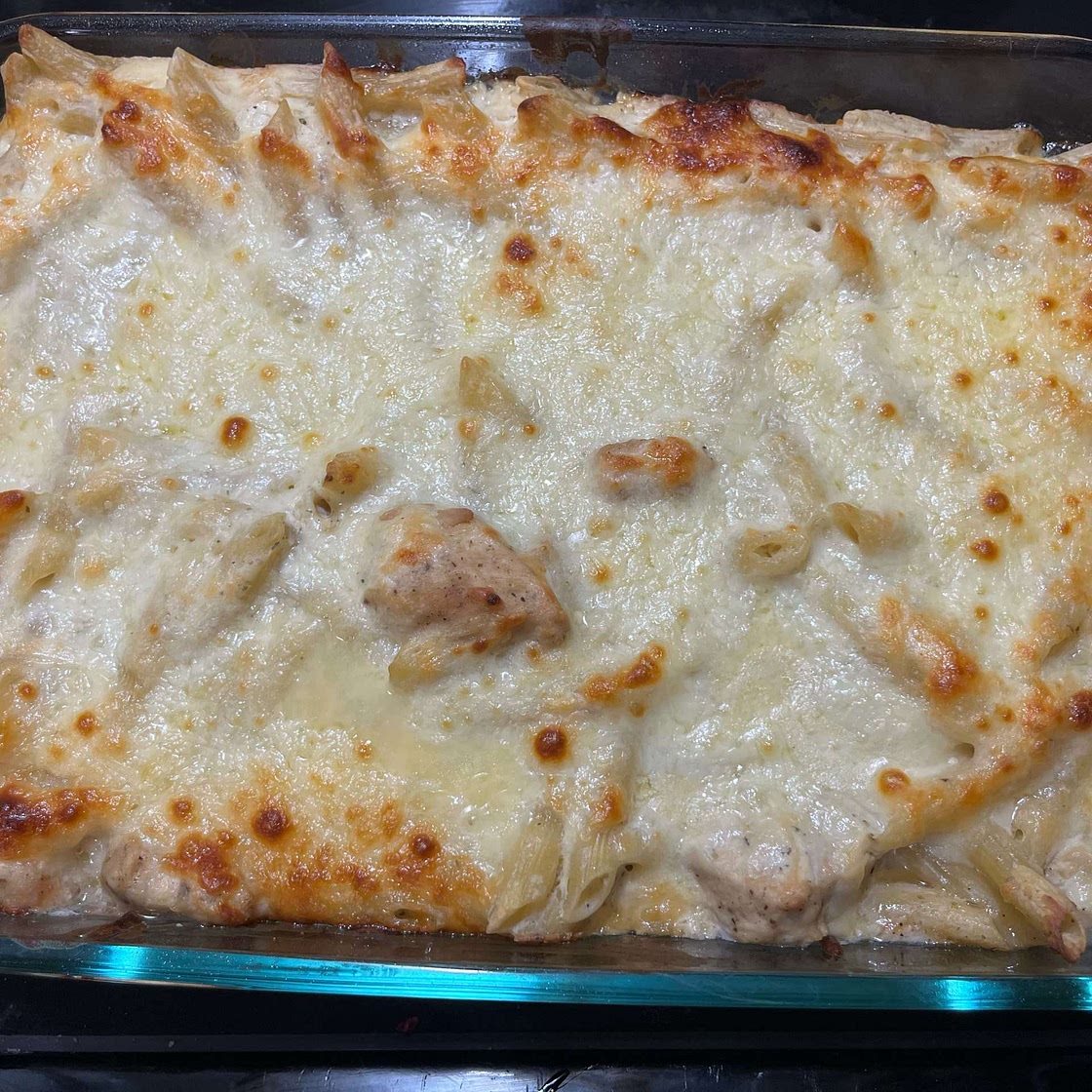 Three Cheese Chicken Alfredo Bake