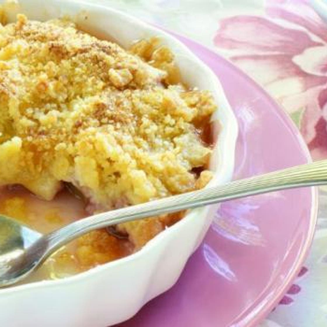 Recette de Crumble minceur à la poudre d'amandes et litchis