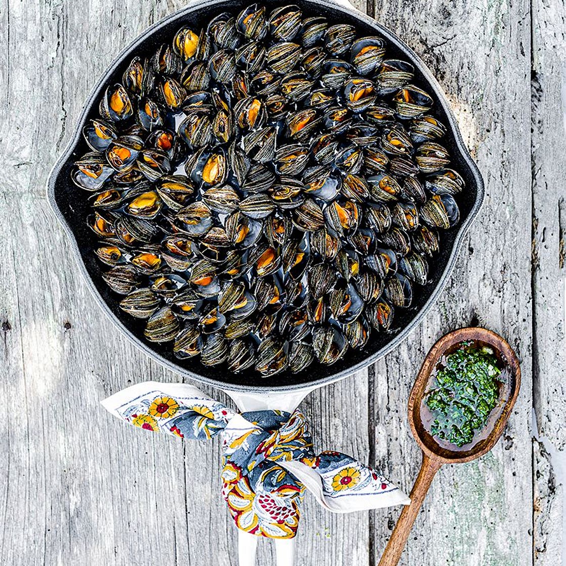 Mouclade au barbecue et persillade