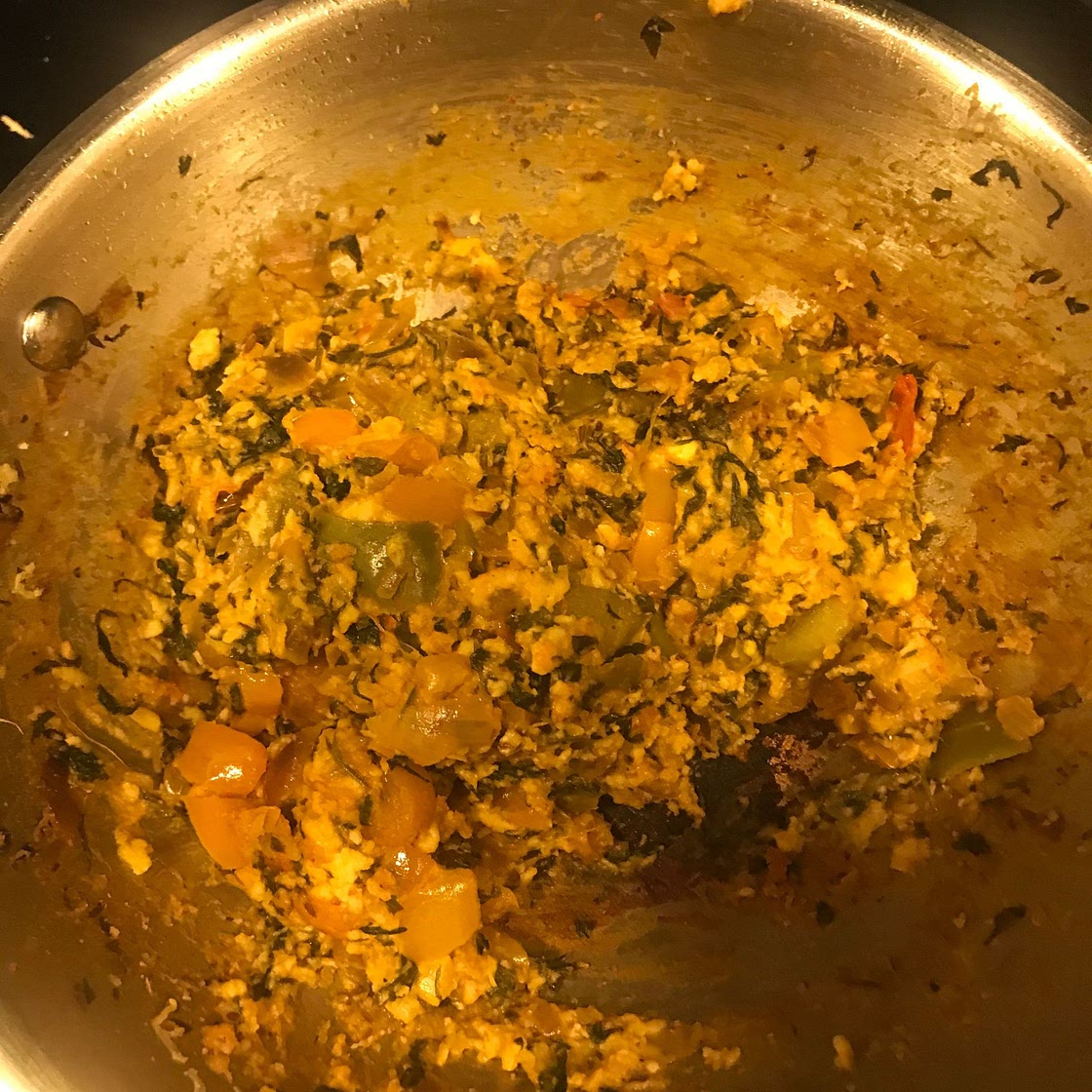 Paneer Bhurji with sweet potatoes 