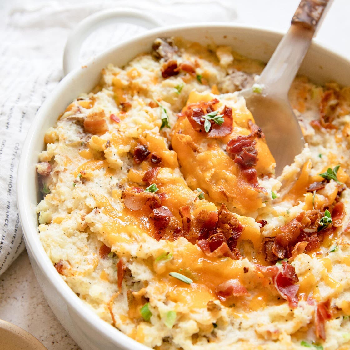 Twice Baked Mashed Potatoes with Boursin Cheese - Best Side Dish!