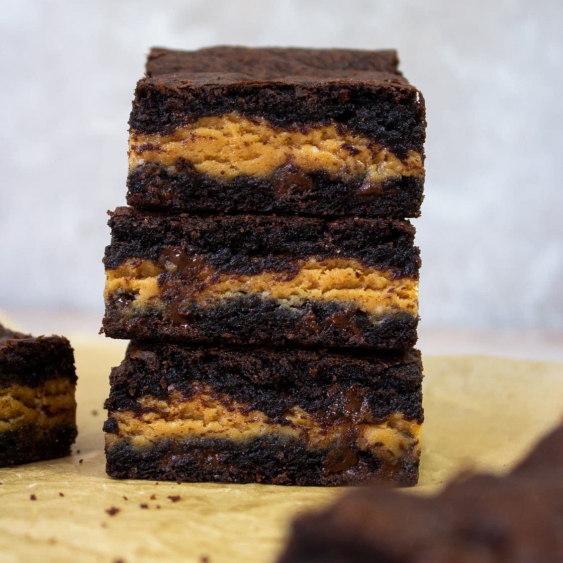 Chocolate Peanut Butter Stuffed Cookie Bars