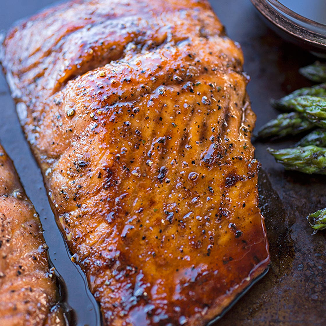 Orange-Bourbon Glazed Salmon with Cranberry Pistachio Pilaf