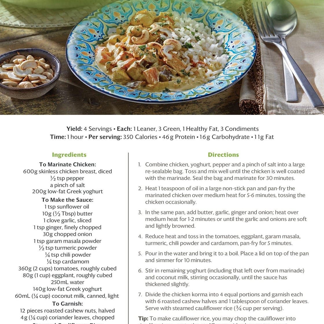 Optavia Chicken Korma