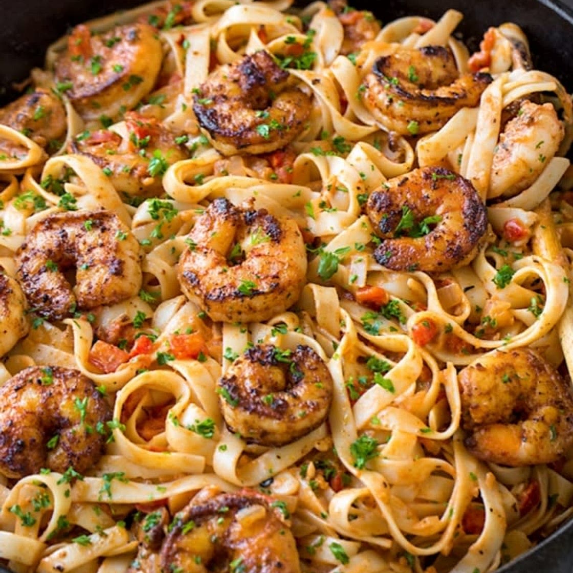 Cajun Shrimp and Mushroom Pasta