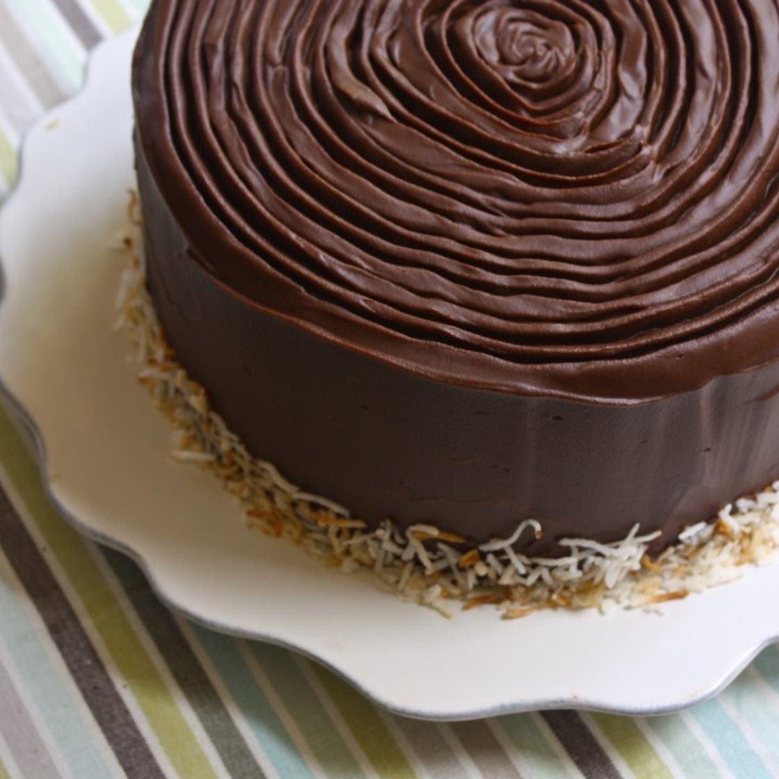 German Chocolate Cake: Inside-out