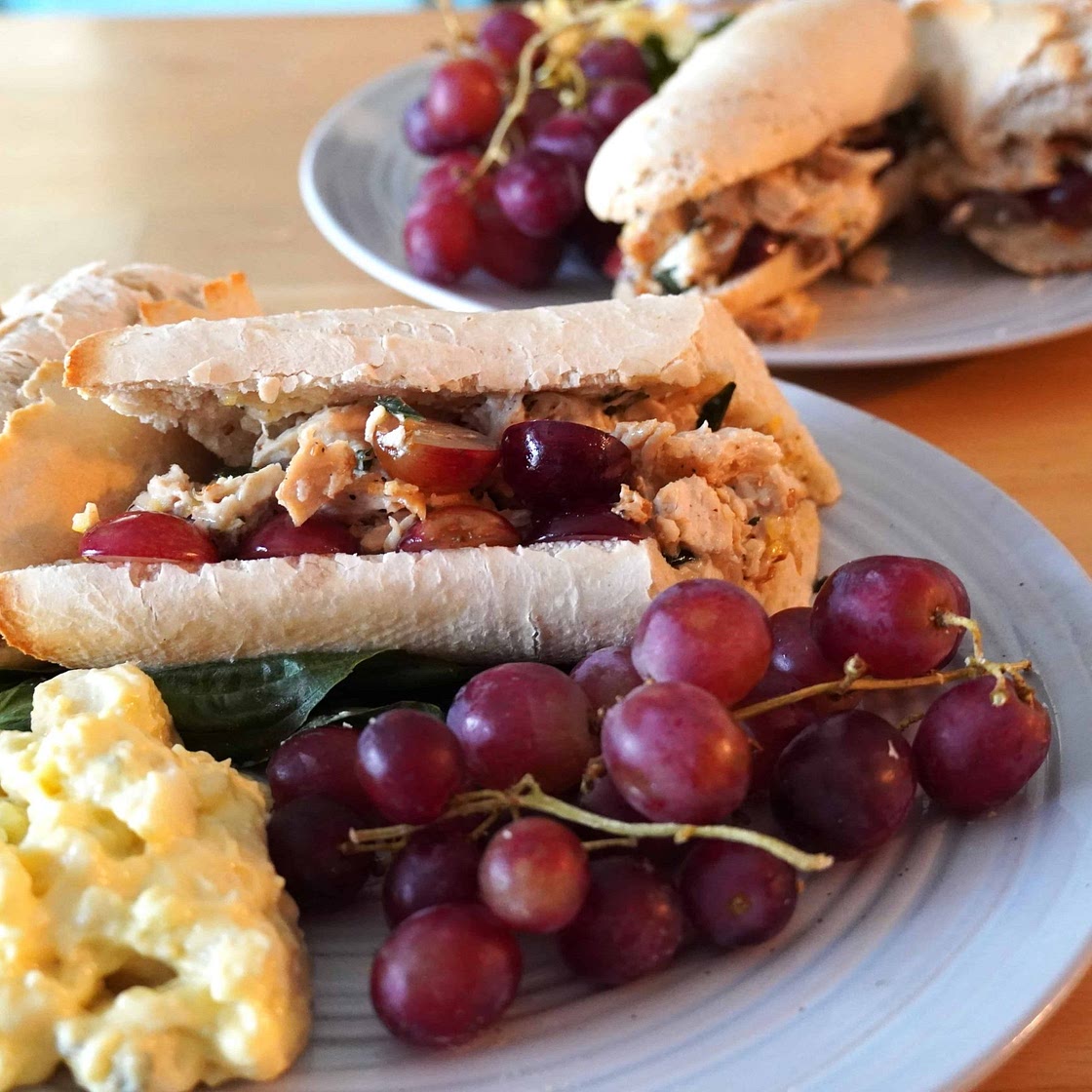Savory Chicken, Basil, Red Grape Sandwich