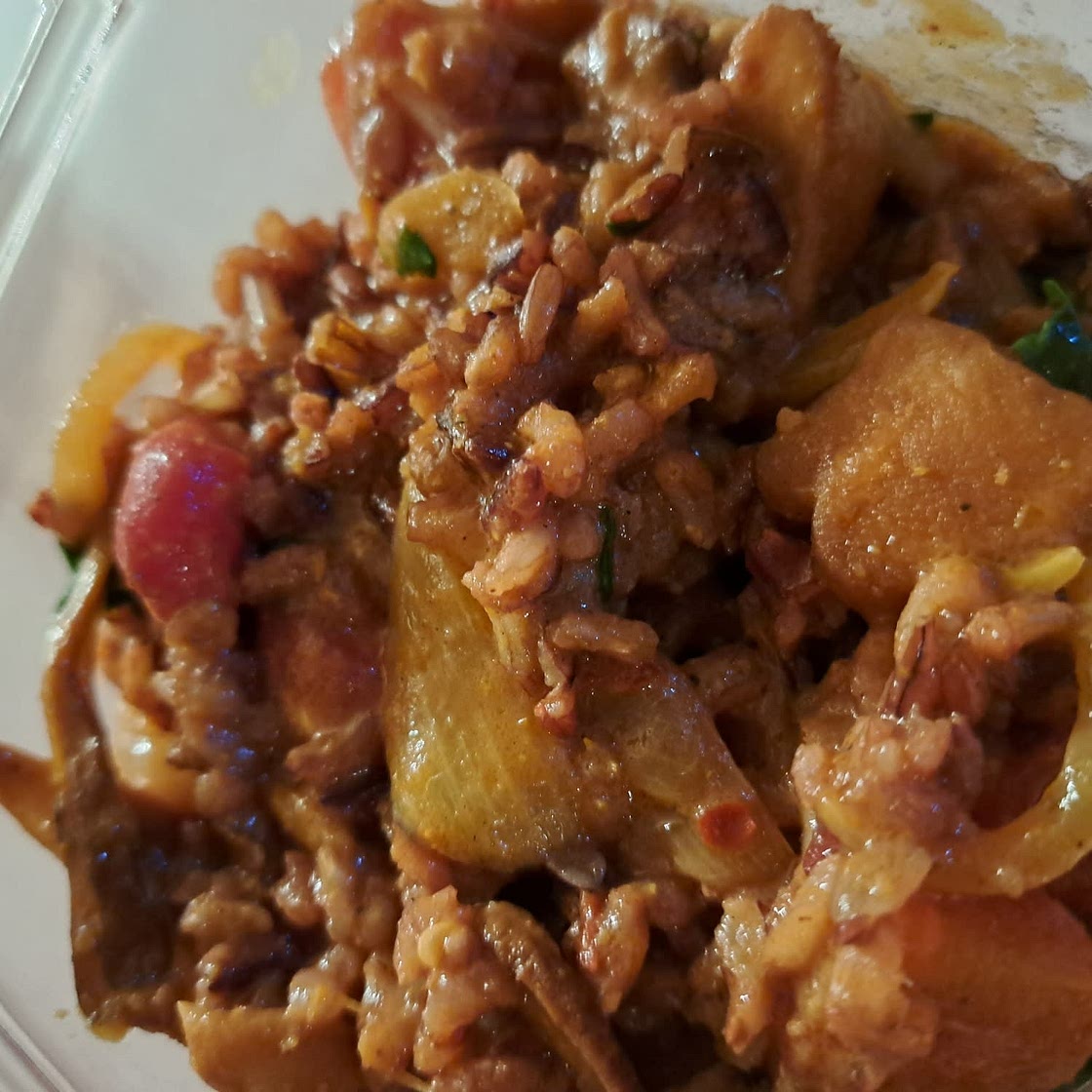 Roasted aubergine & tomato curry