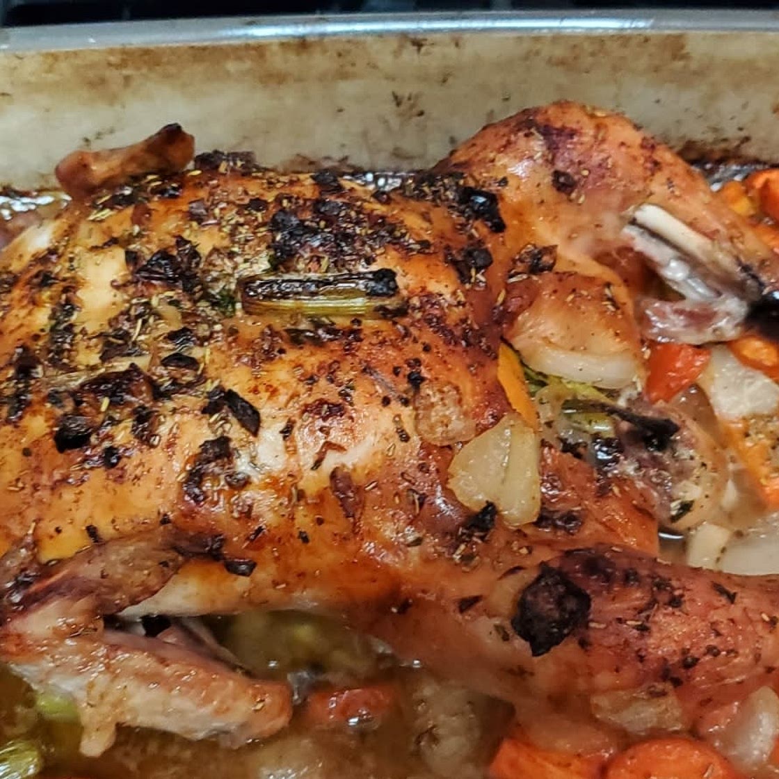 Garlic Herb Butter Roast Chicken