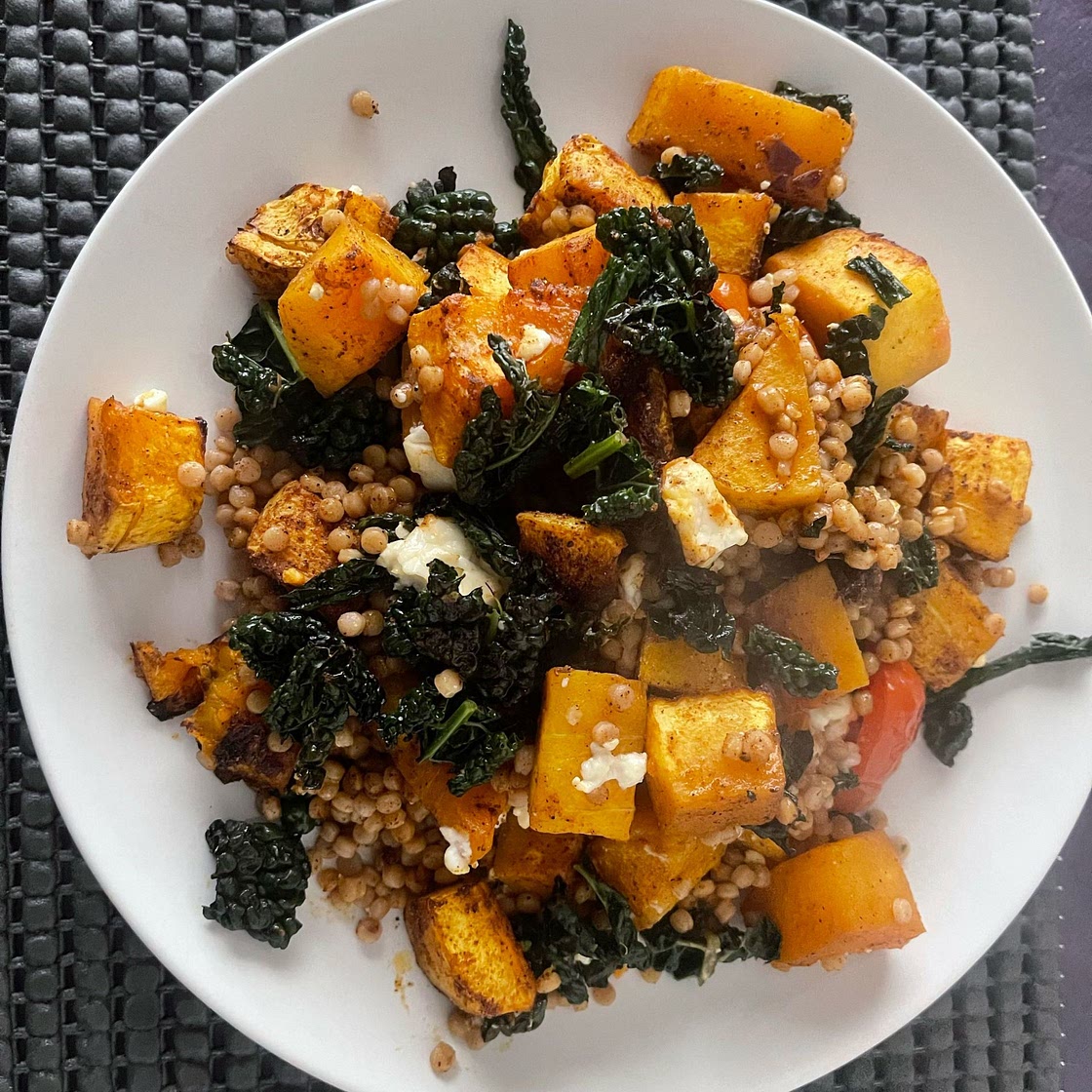 Autumn couscous with roast squash and feta