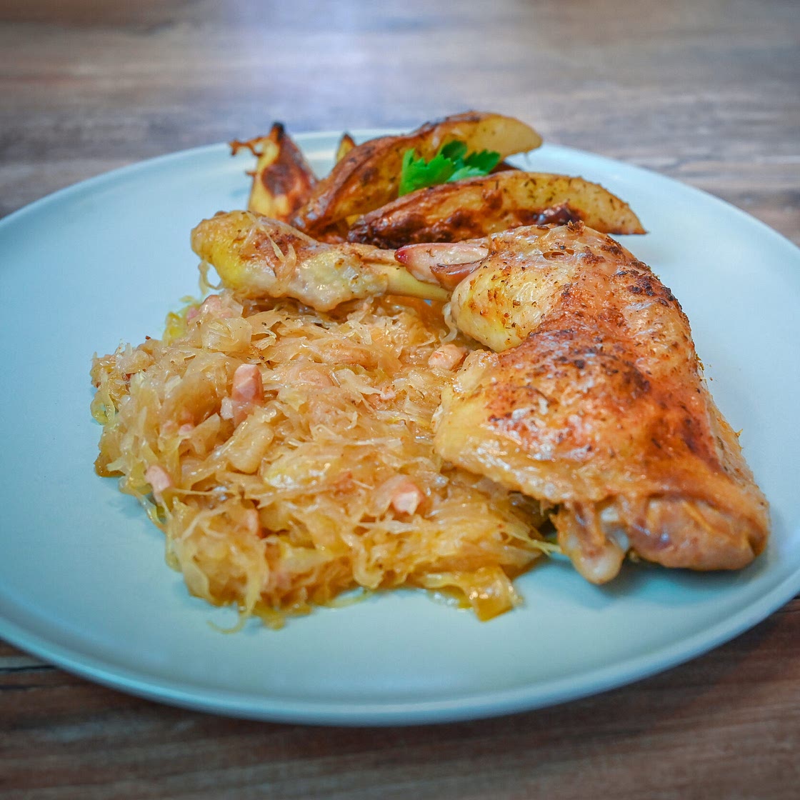 Sauerkraut Baked Chicken Legs