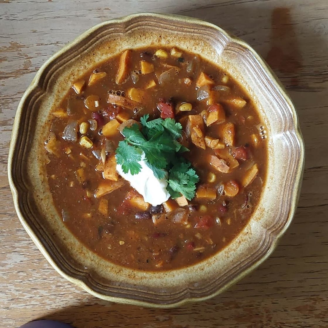 Vegetarian Black Bean and Sweet Potato Chili