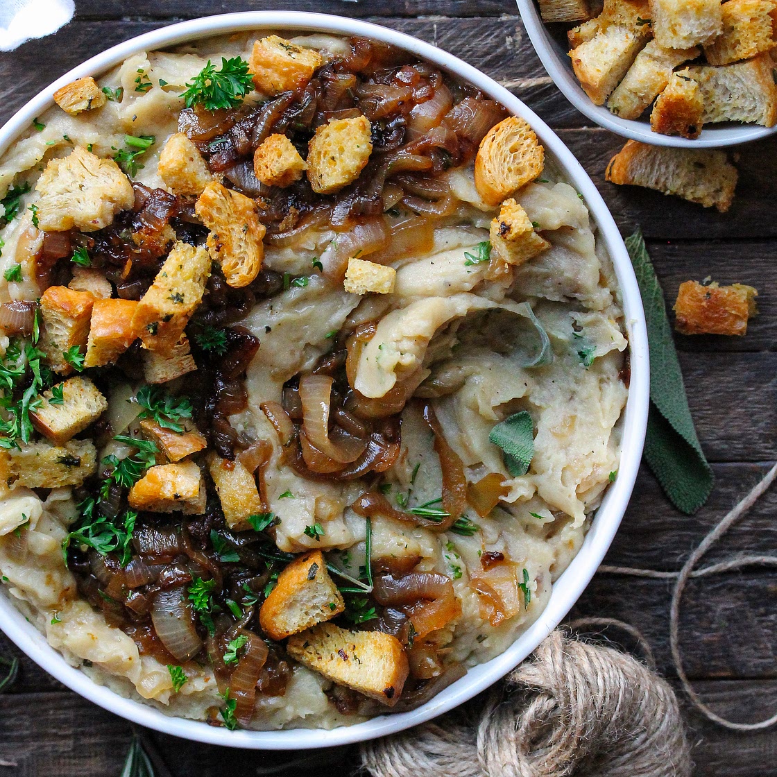 Vegan French Onion Mashed Potatoes