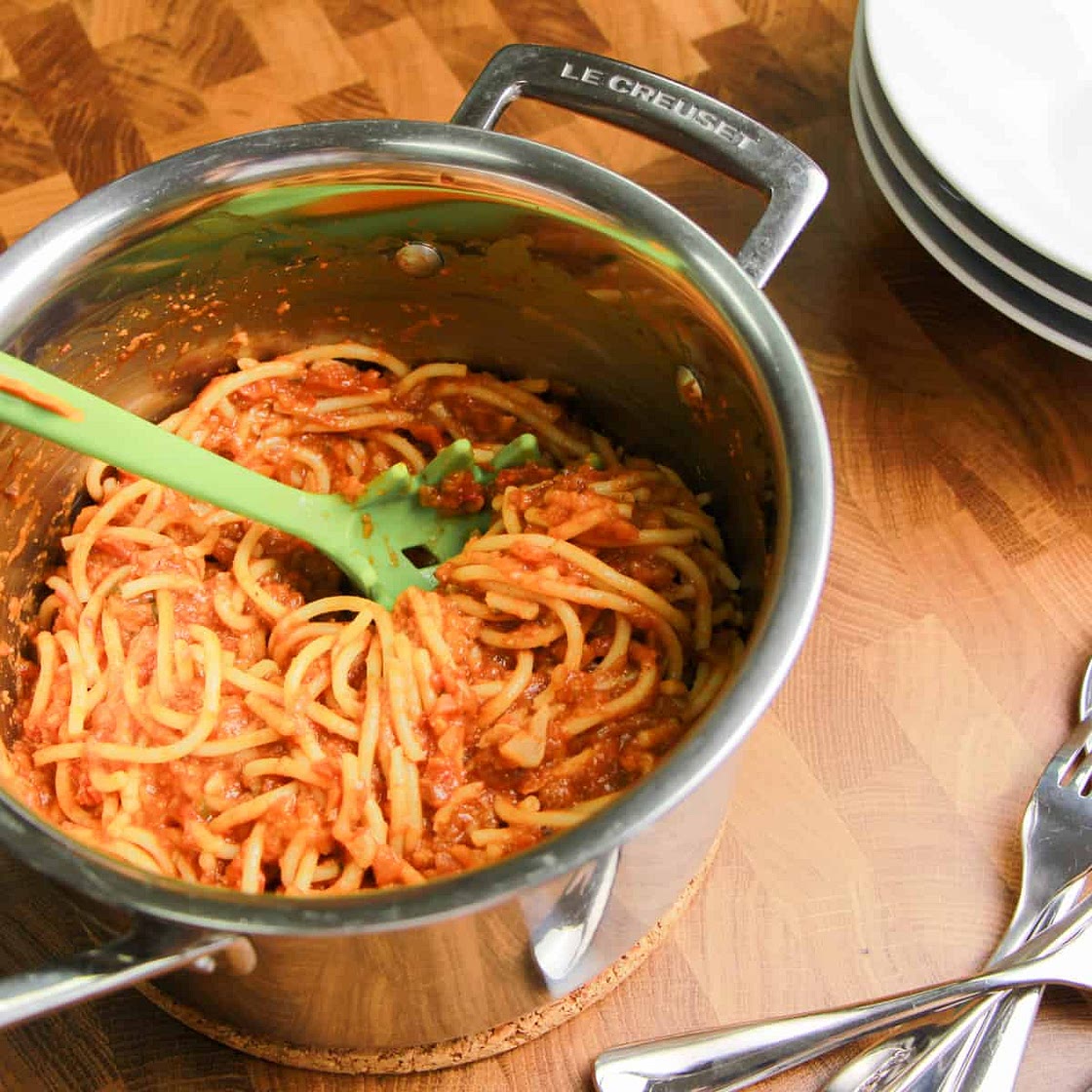 Vegan Spaghetti Bolognese (with hidden vegetables)