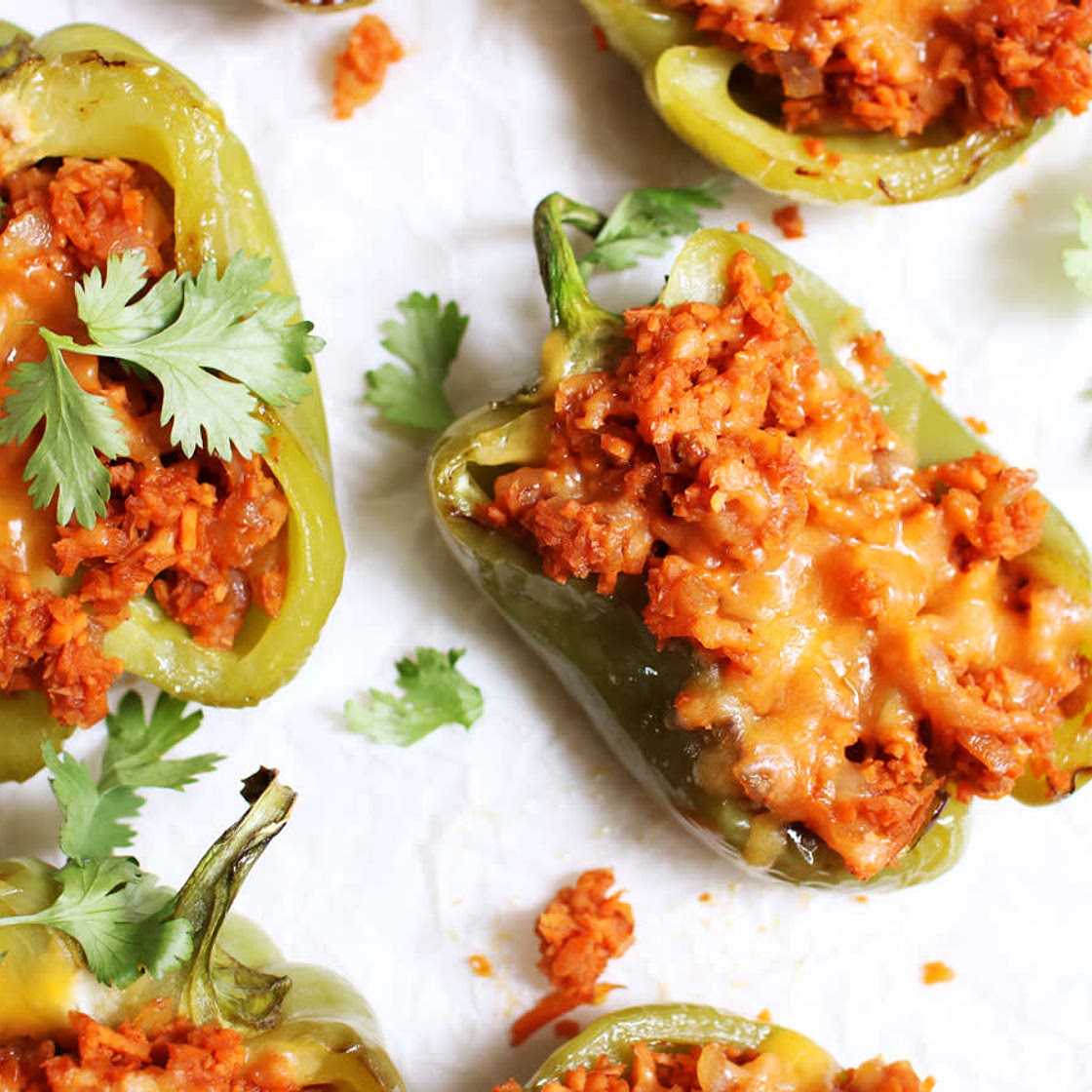 Vegetarian Sloppy Joe Stuffed Peppers