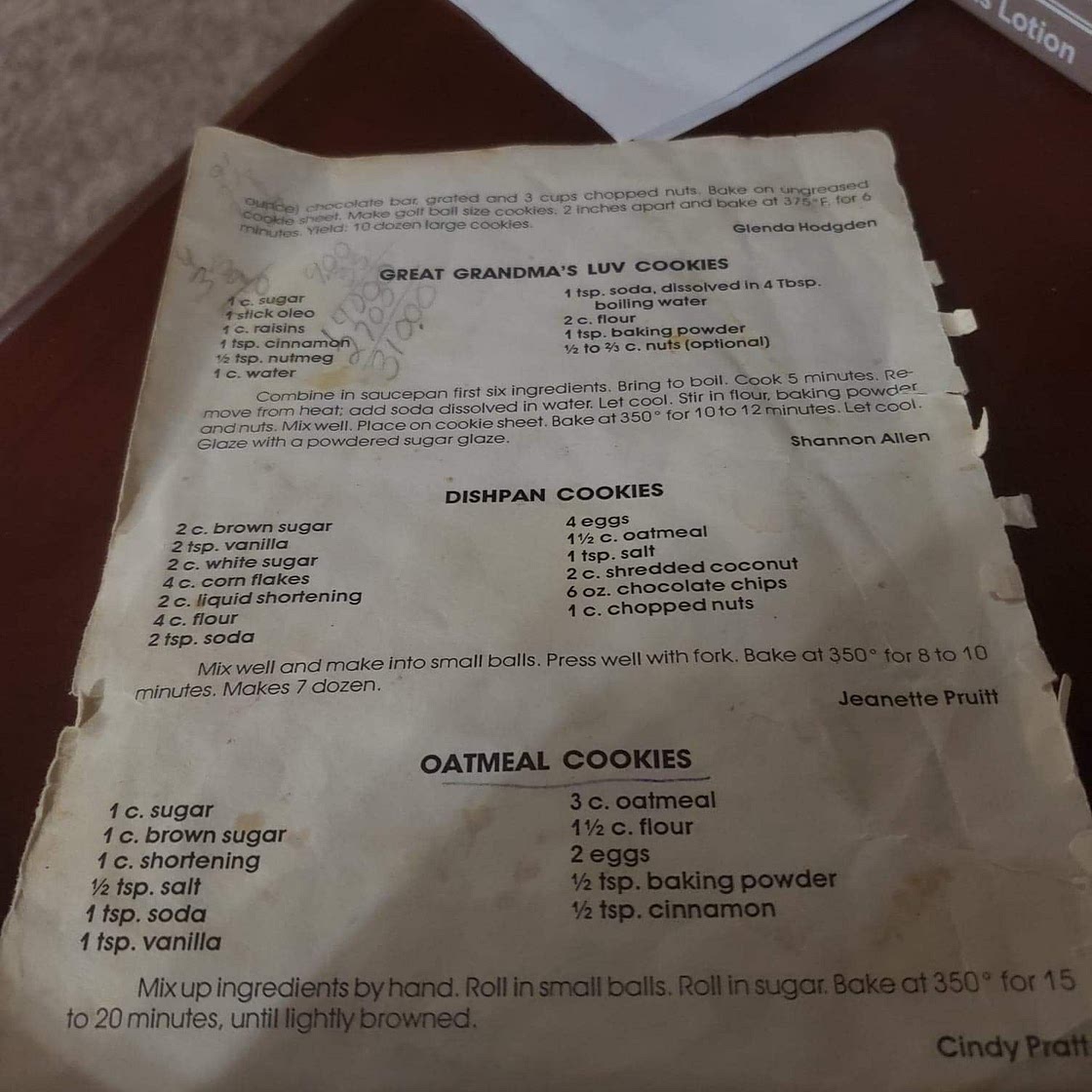 Oatmeal cookies