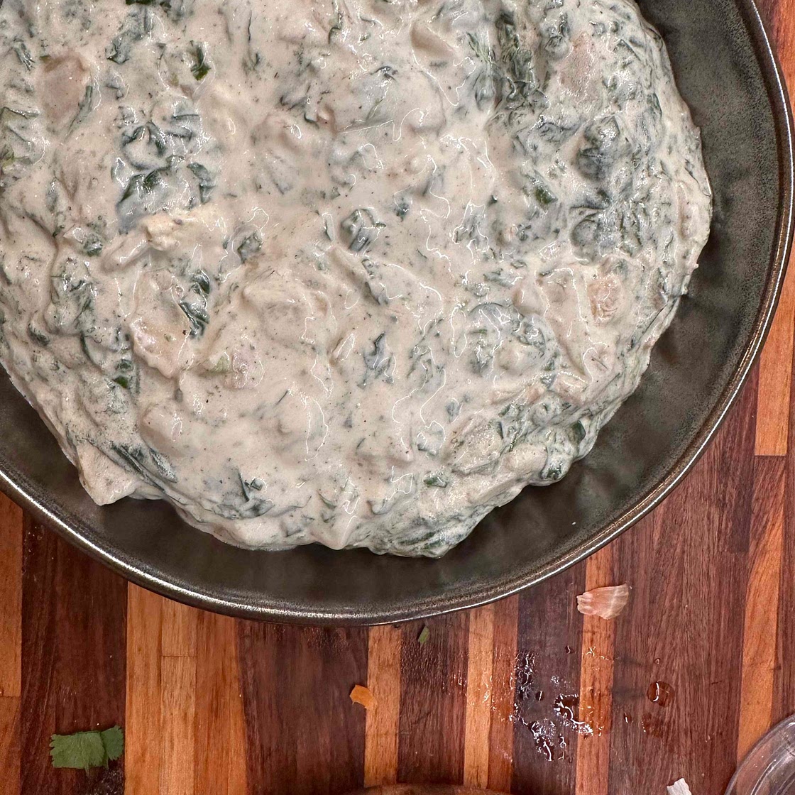 Spinach yougurt dip 