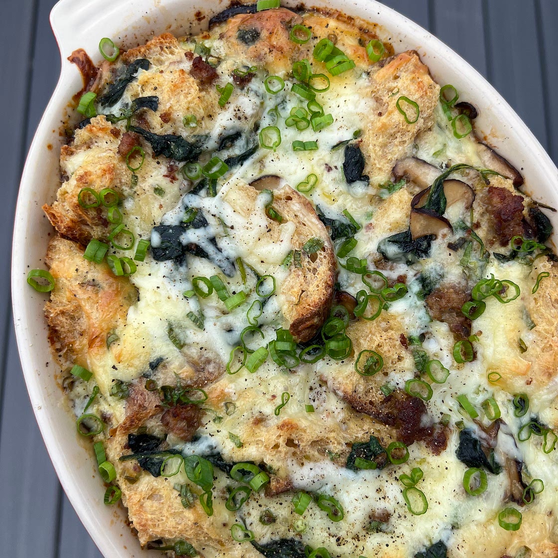 Sausage Shiitake Strata — Cafe Hailee