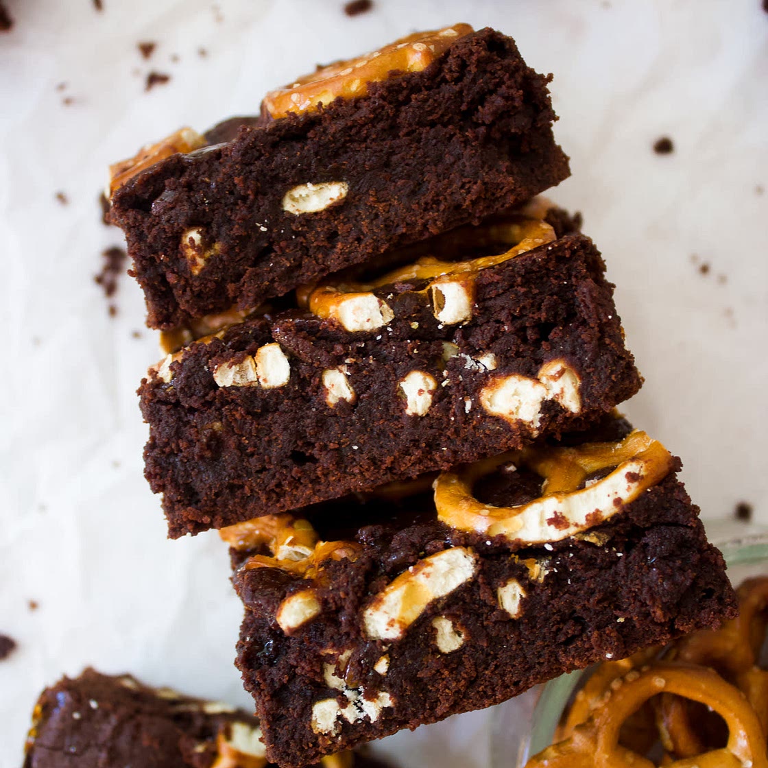 Salted Caramel Pretzel Brownies
