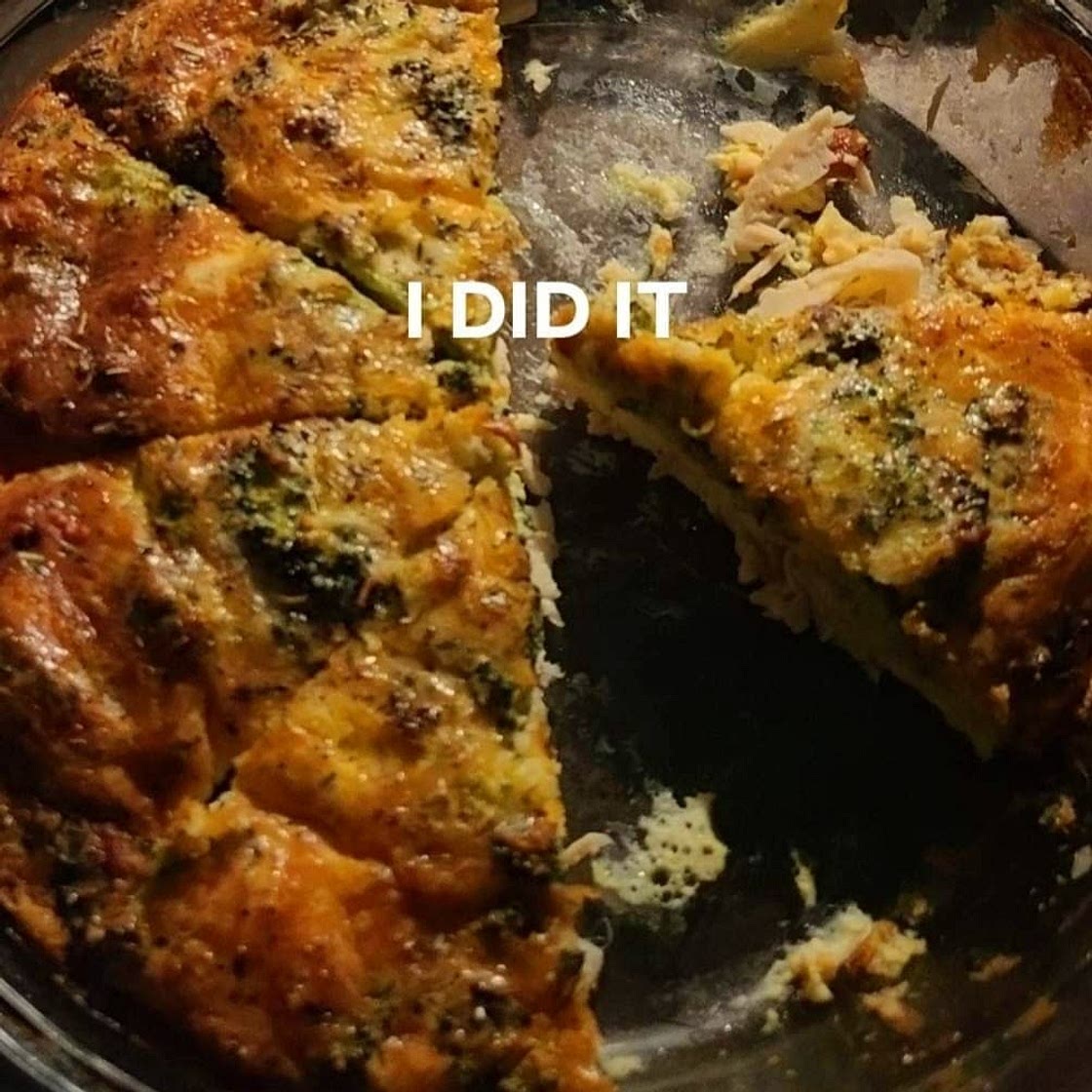 Bacon Broccoli Cheddar Crustless Quiche