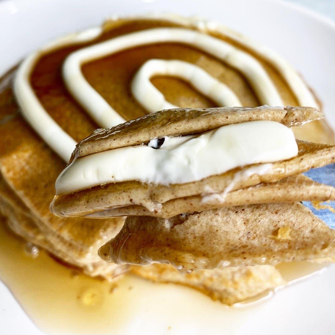Cinnamon Roll Protein Pancakes