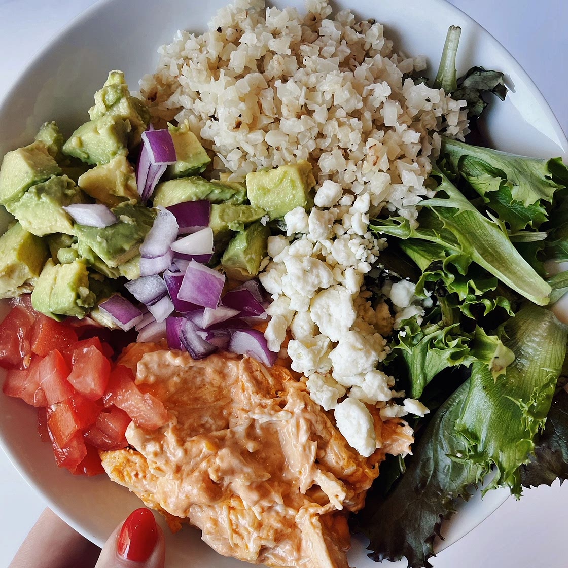 HB Power Bowls: The Best Easy, Cheesy Buffalo Chicken Bowl