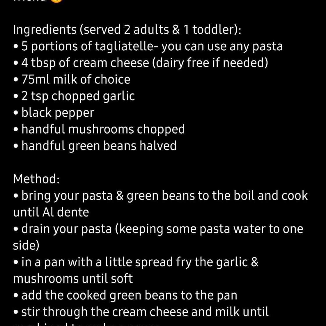 Garlic and mushroom tagliatelle