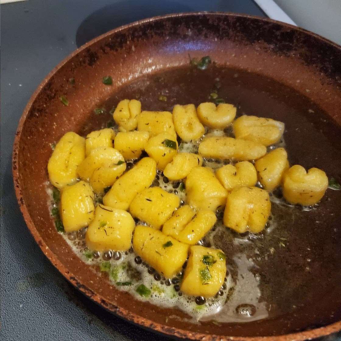 Brown Butter Garlic Fried Gnocchi