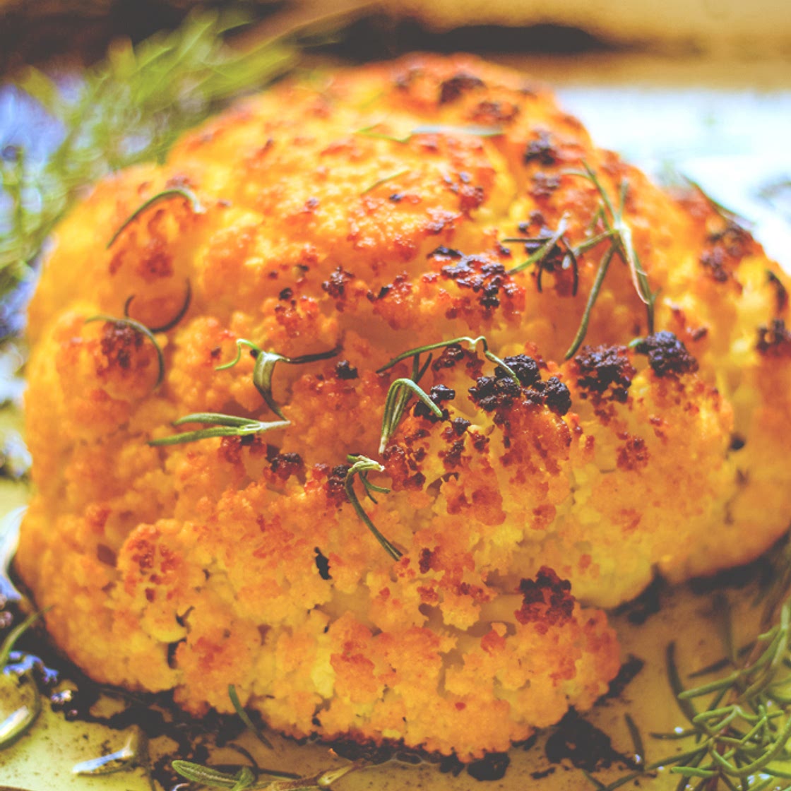 Asinha de frango vegana de couve-flor assada
