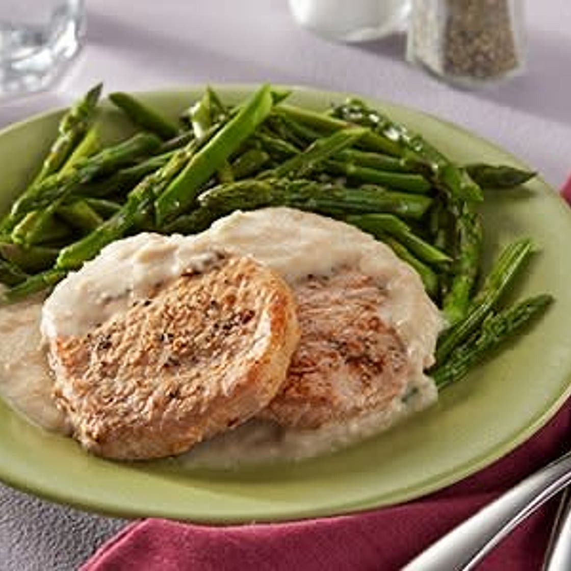 Baked Pork Chops with Garlicky Cream Sauce