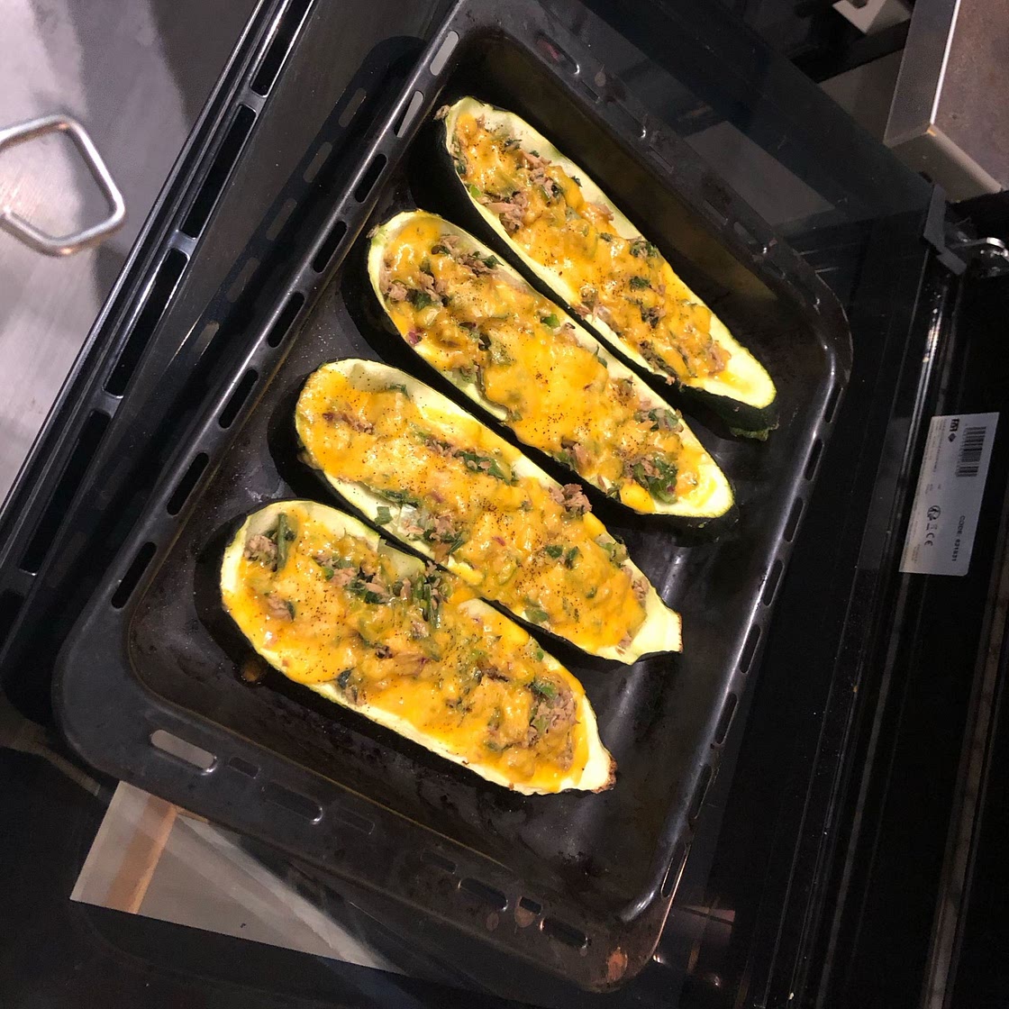 Keto Tuna Melt Zucchini Boats