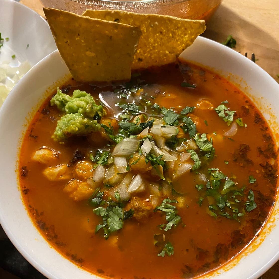 Pozole Rojo (Mexican Pork and Hominy Stew)