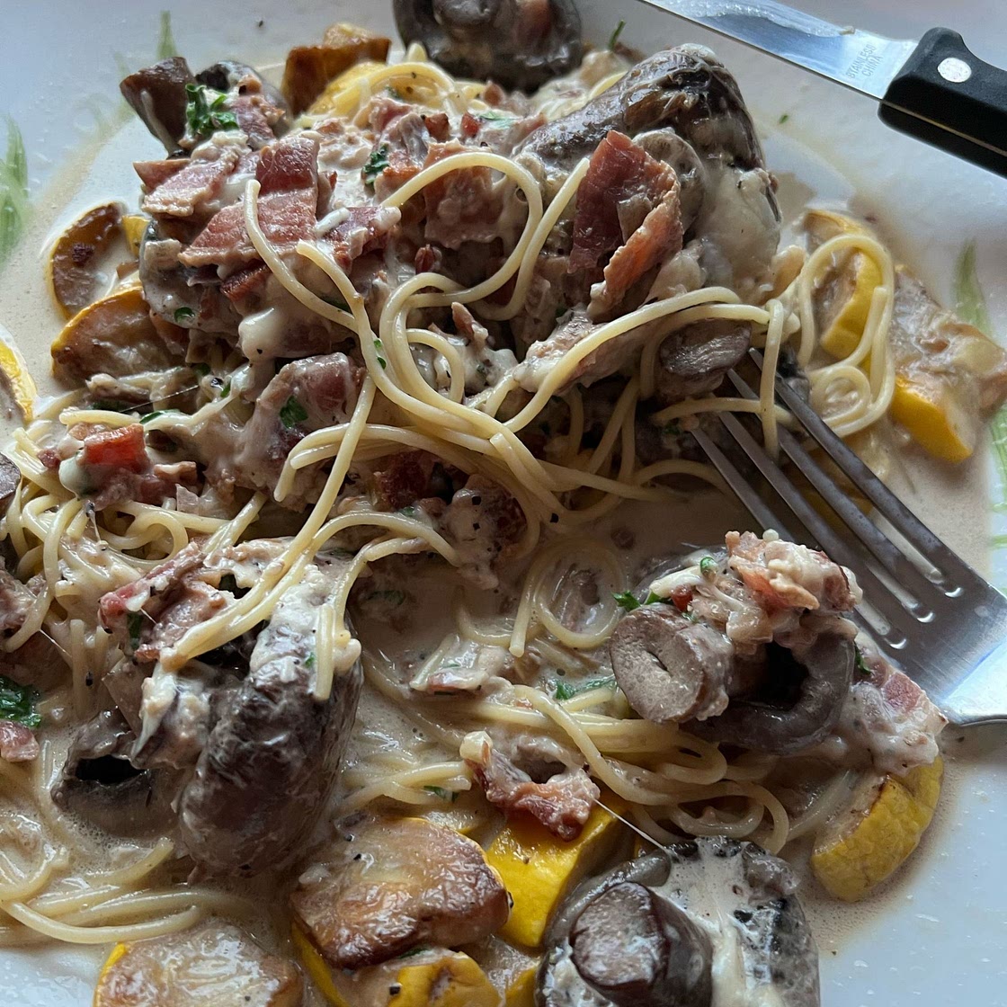 Creamy Garlic Mushrooms and Bacon