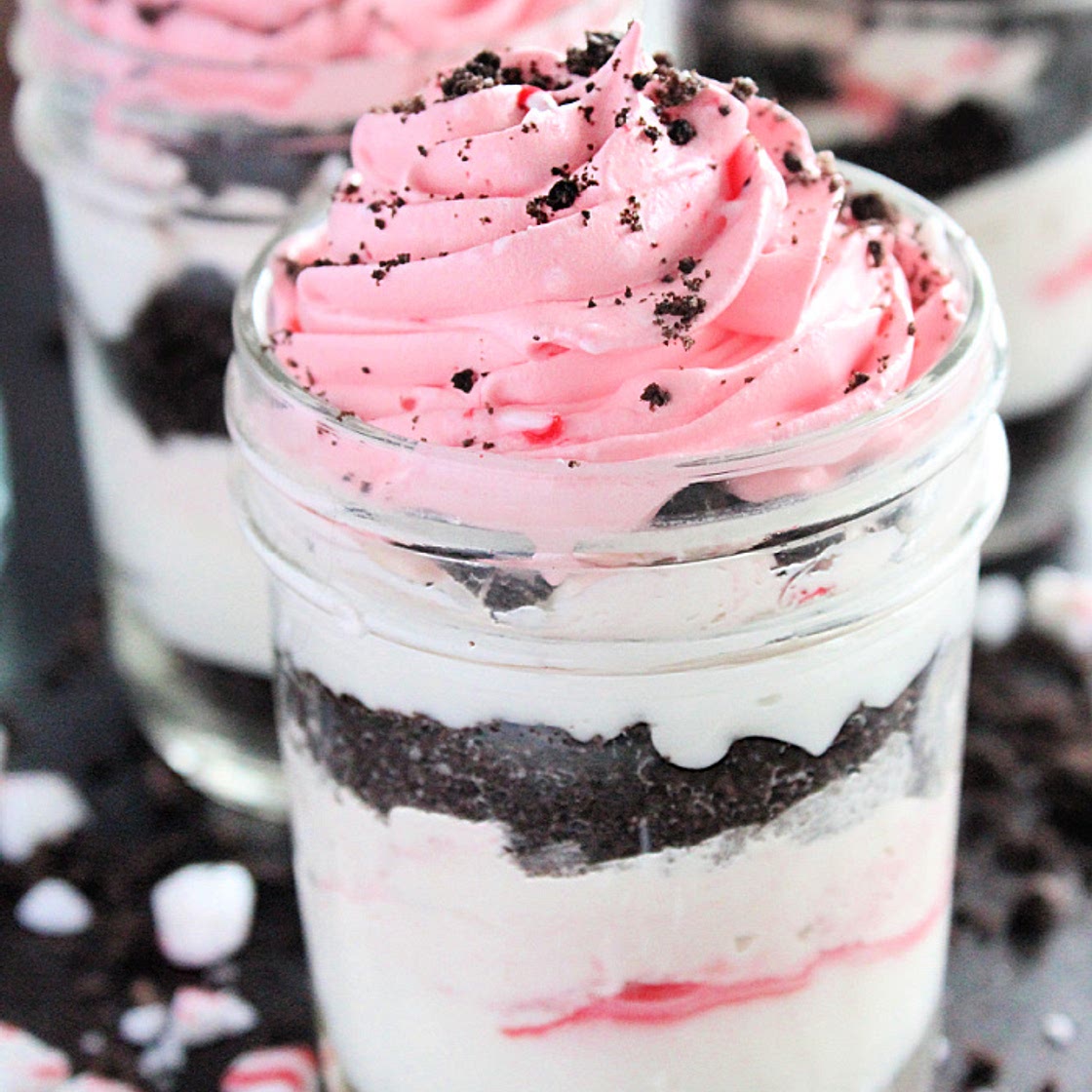 Candy Cane Pudding Parfaits