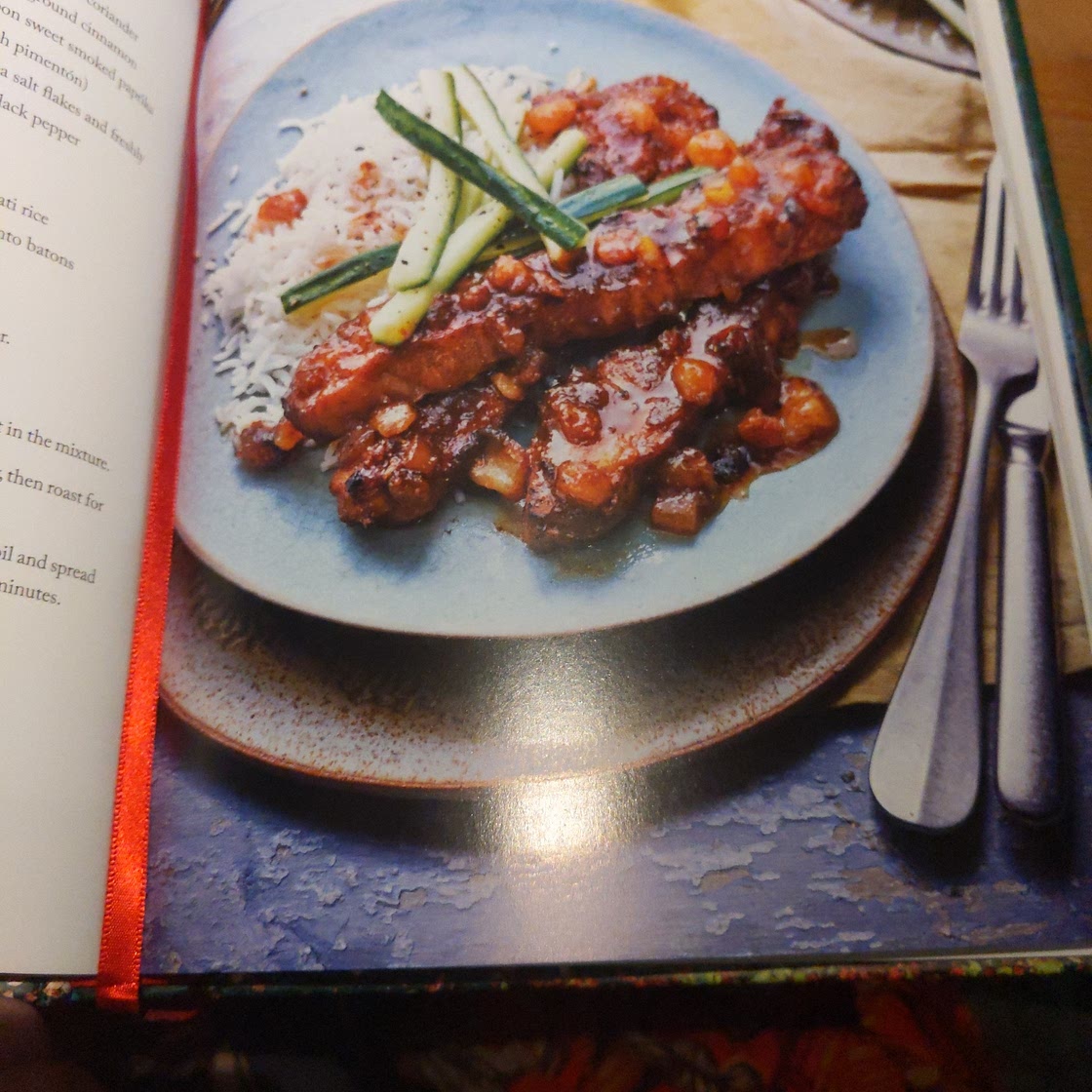 Sticky spiced apple pork belly slices