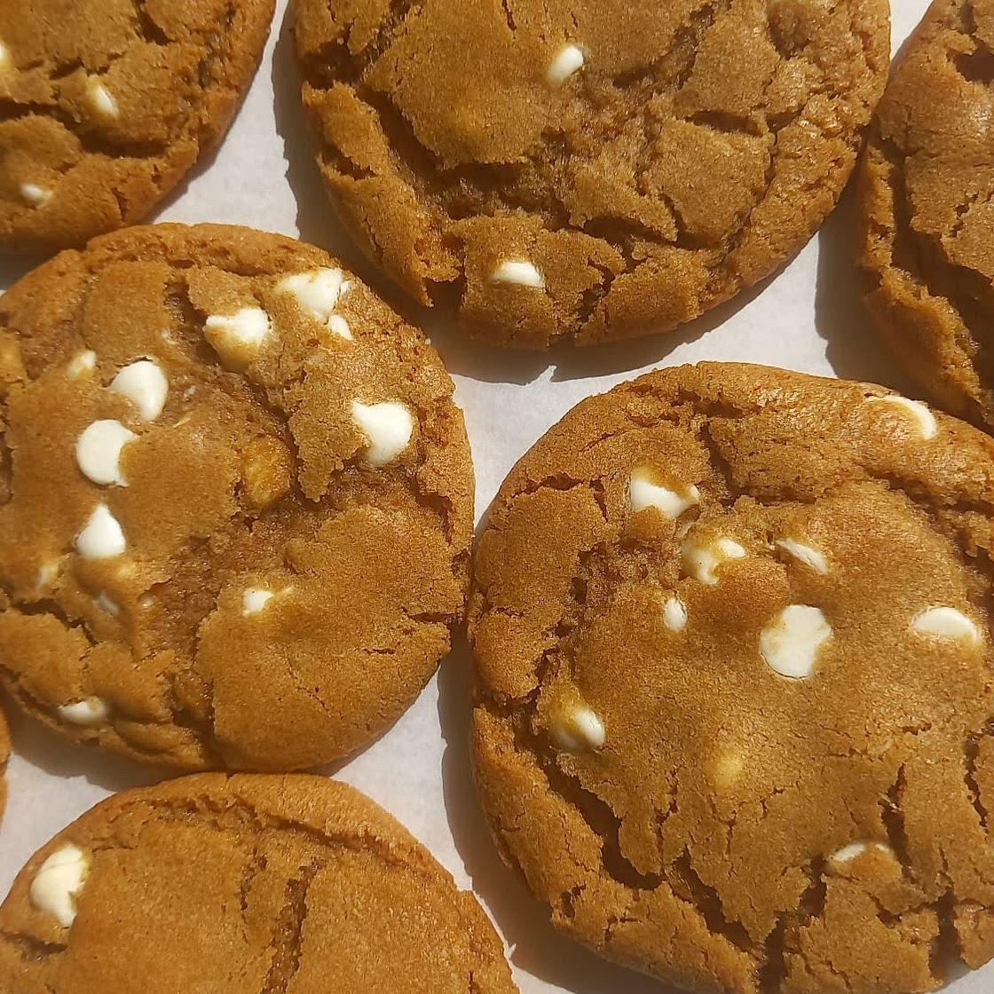 Ginger white chocolate chip cookies