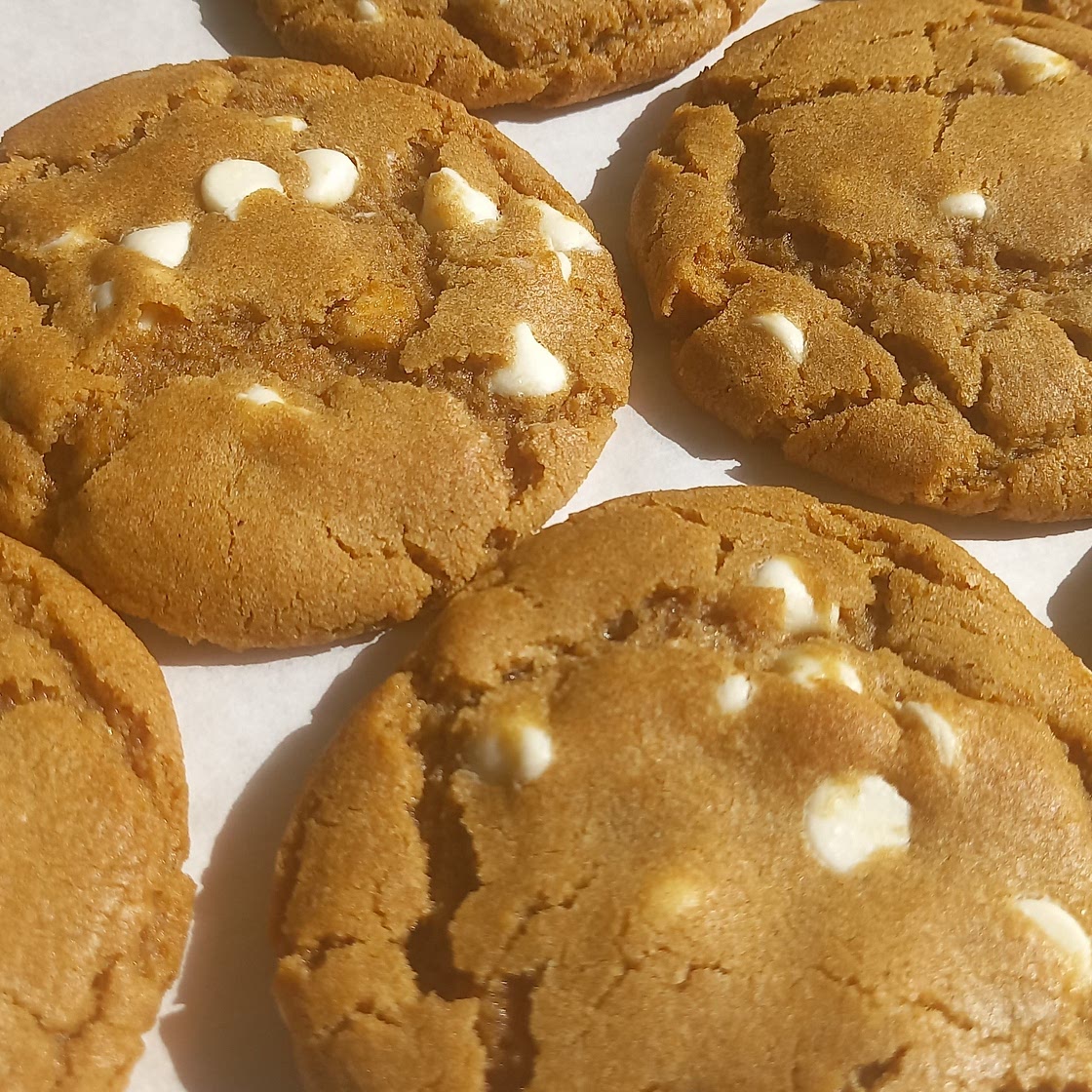 Ginger white chocolate chip cookies