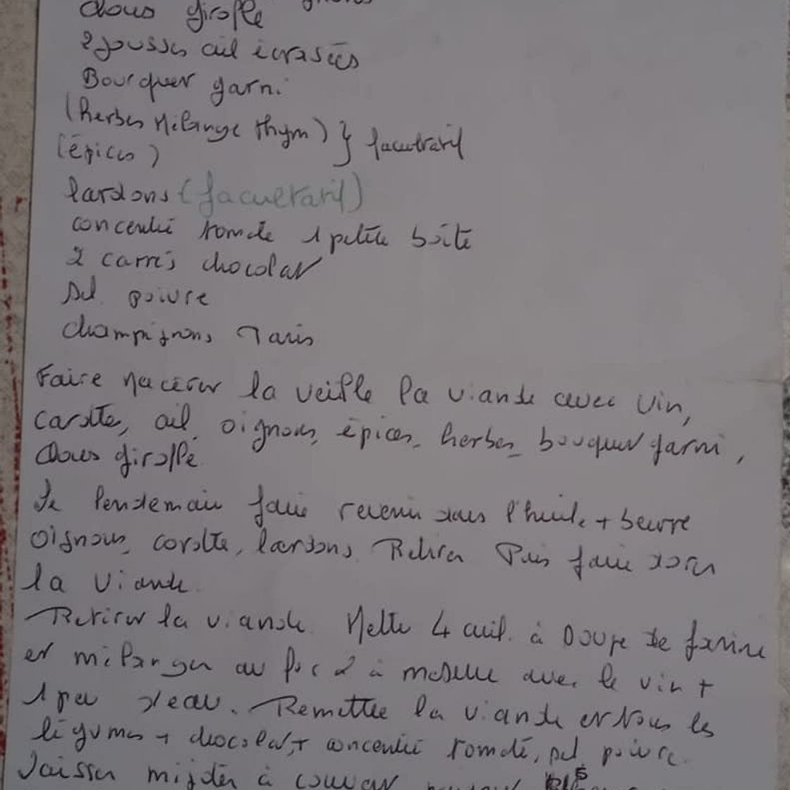 Beef bourguignon Jacqueline